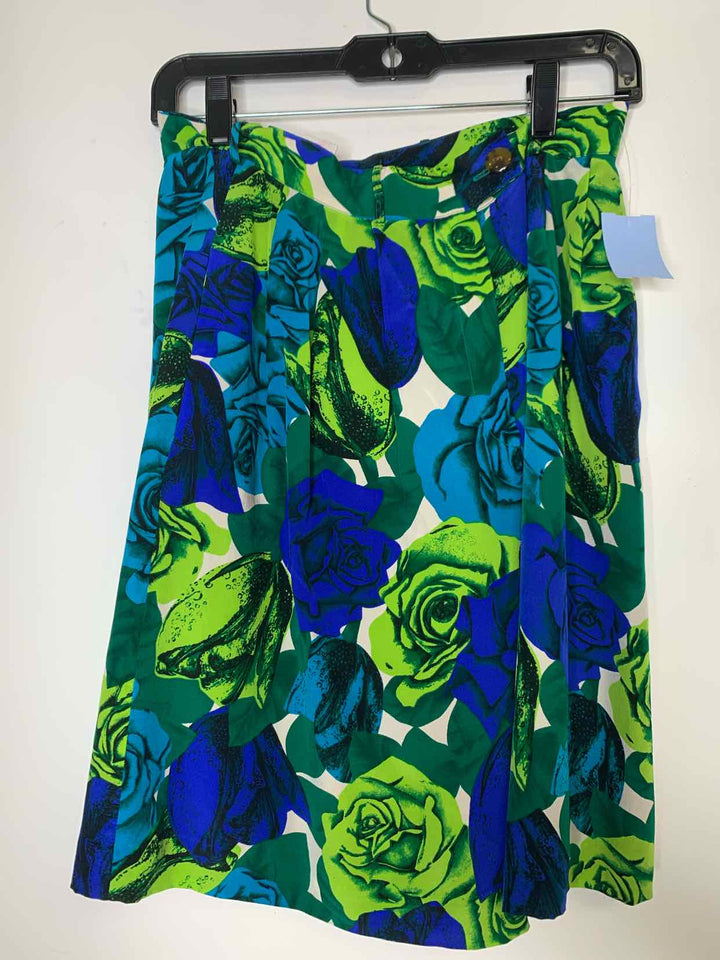 Women Size 12 HB Blue knee length skirt