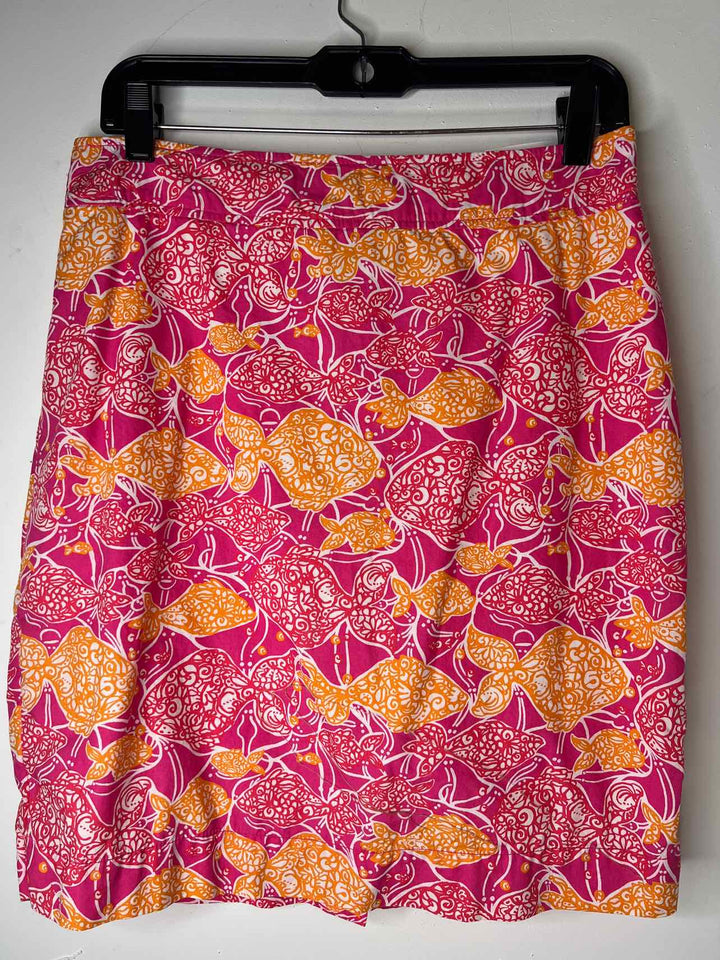 Women Size 12 Lilly Pulitzer Hot Pink knee length skirt