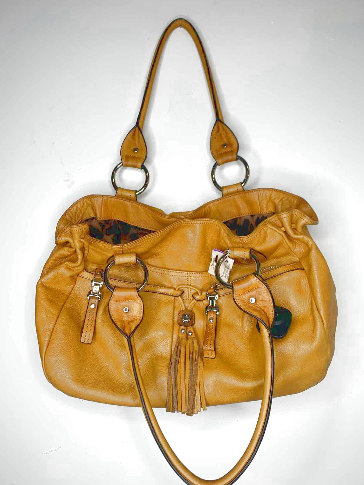 B Makowsky Camel shoulder bag – Serendipity Consignment Boutique