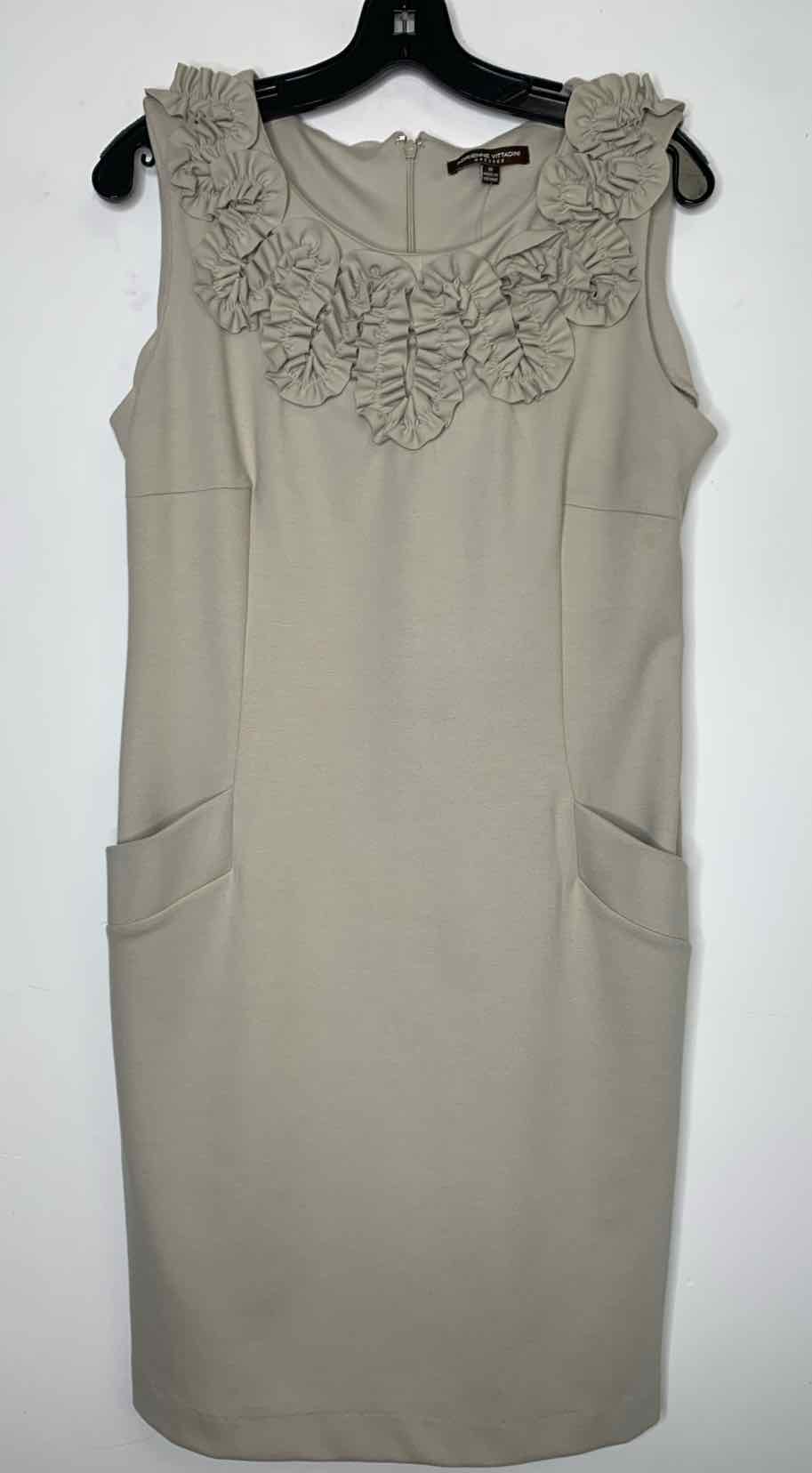 Women Size 12 Adrienne Vittadini Beige sleeveless dress