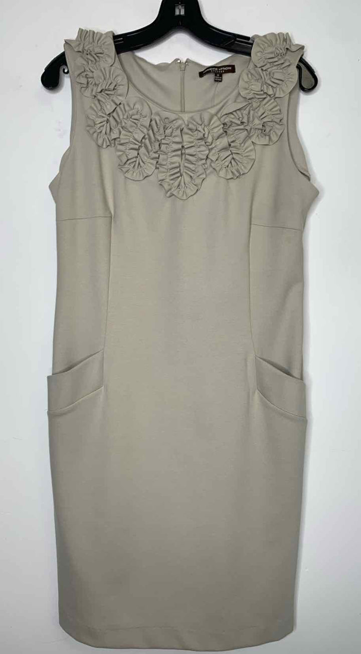 Women Size 12 Adrienne Vittadini Beige sleeveless dress