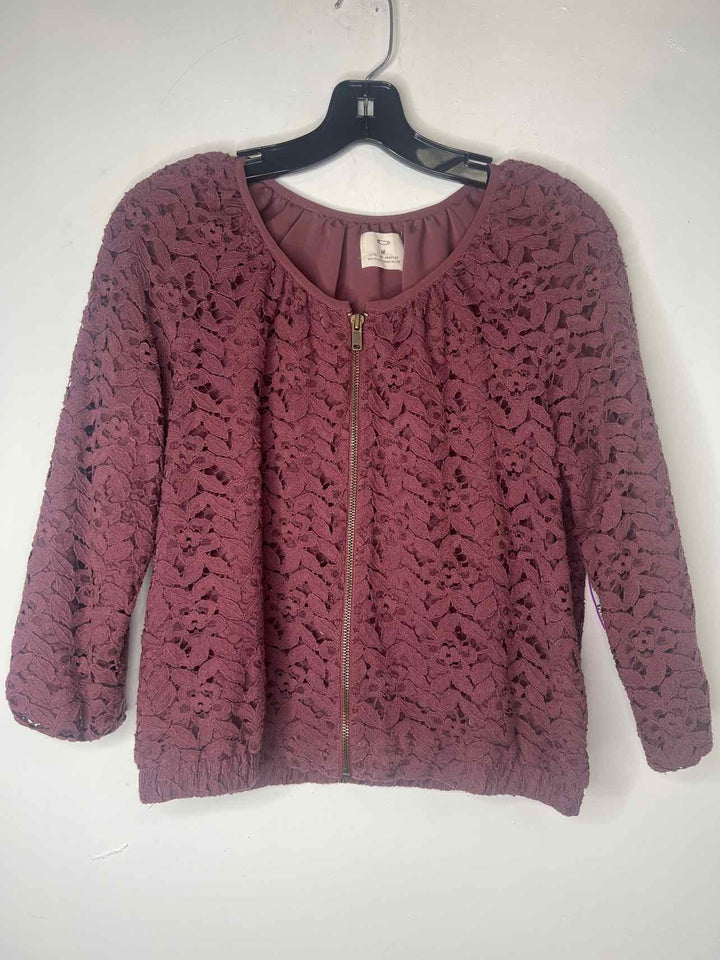 Women Size M maroon long sleeve top
