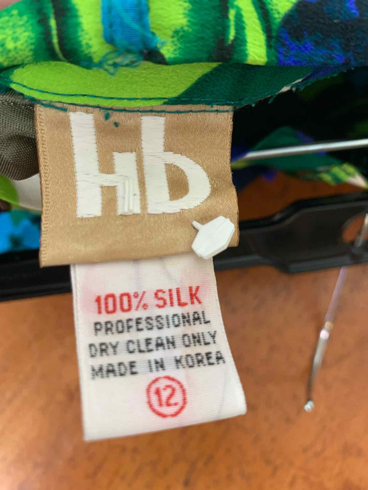 Women Size 12 HB Blue knee length skirt