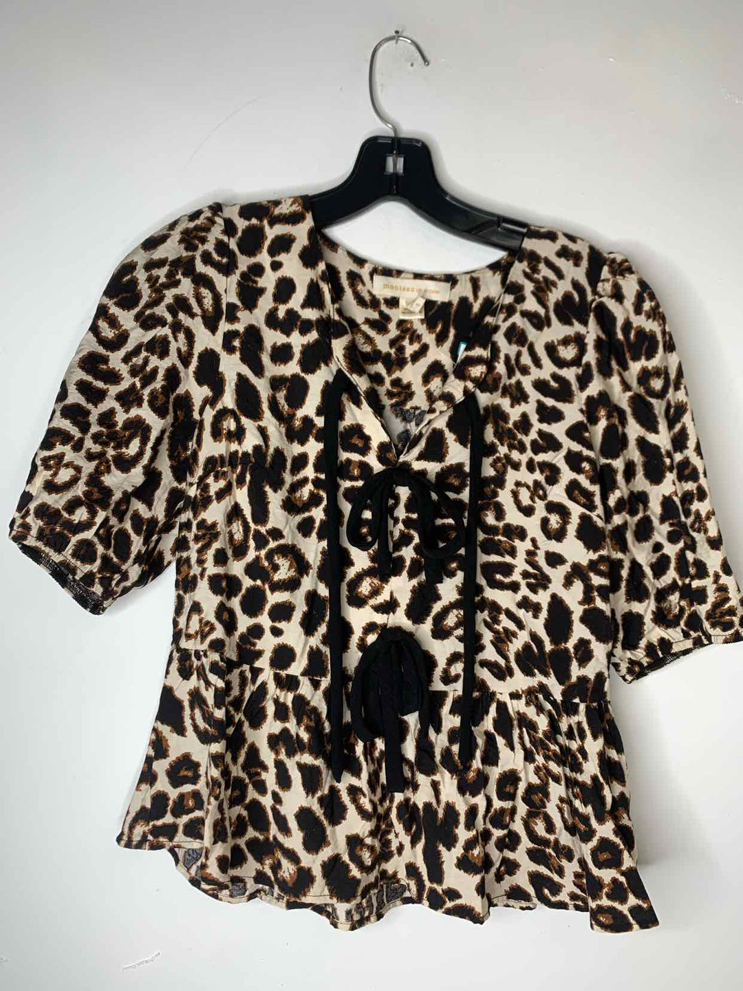 Monteau Women Size S Animal Print short sleeve crop top