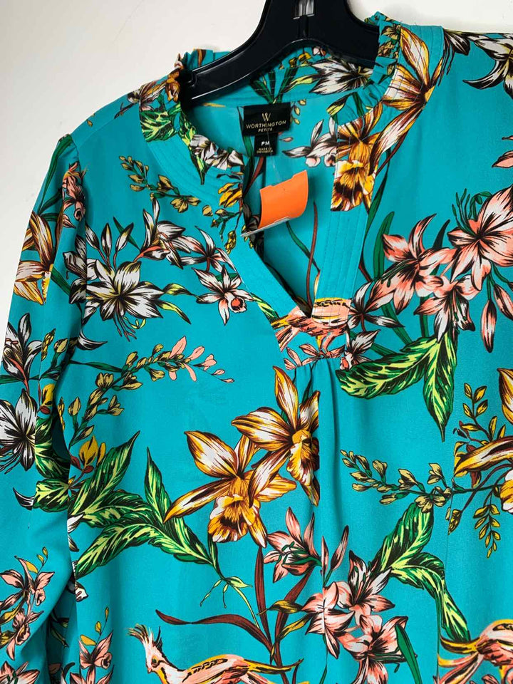 Worthington Women Size M Teal long sleeve top