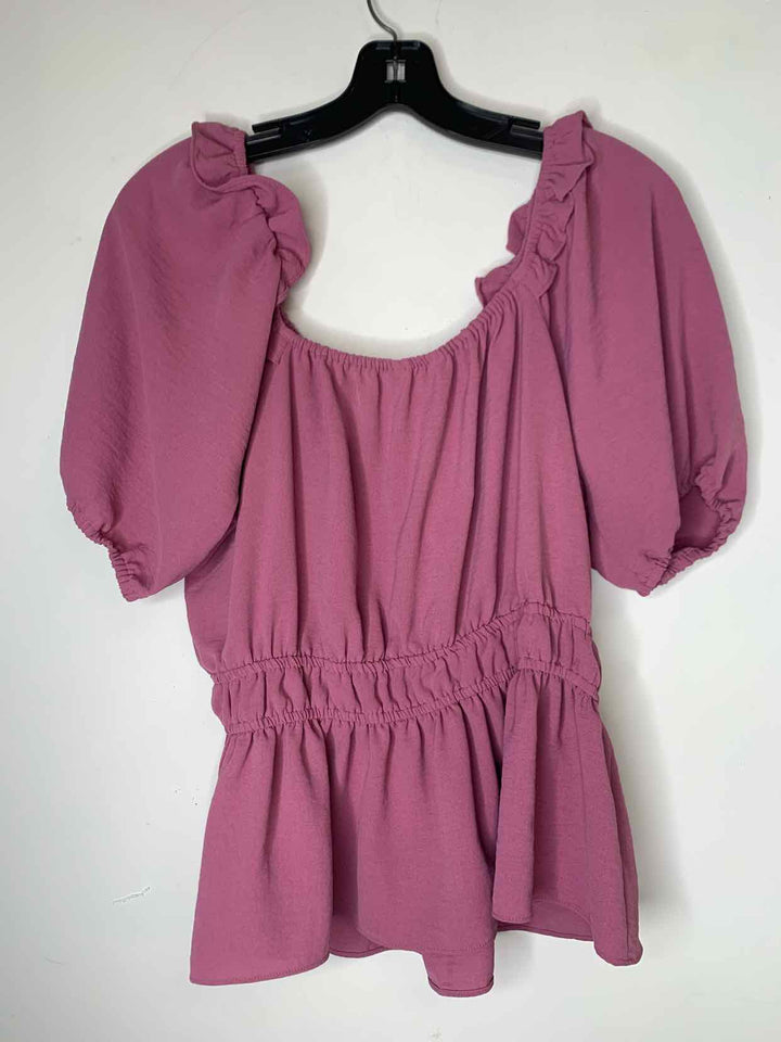 Nine West Women Size L Pink short sleeve top