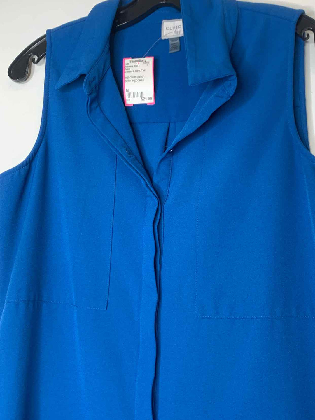Women Size M Cupio Teal sleeveless dress