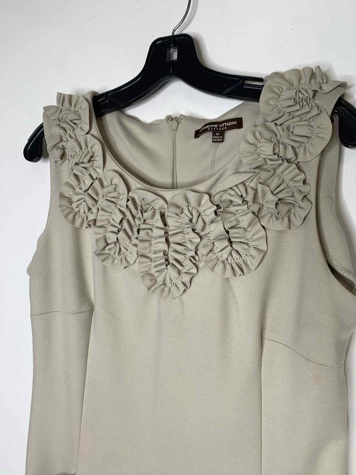 Women Size 12 Adrienne Vittadini Beige sleeveless dress