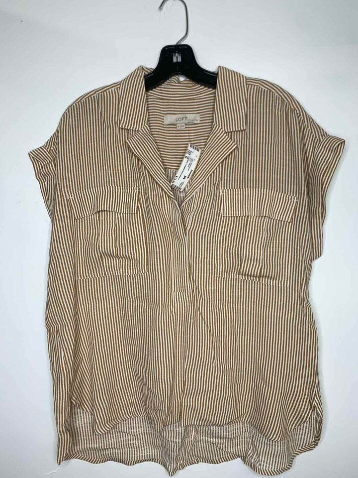 Loft Women Size M striped short sleeve top