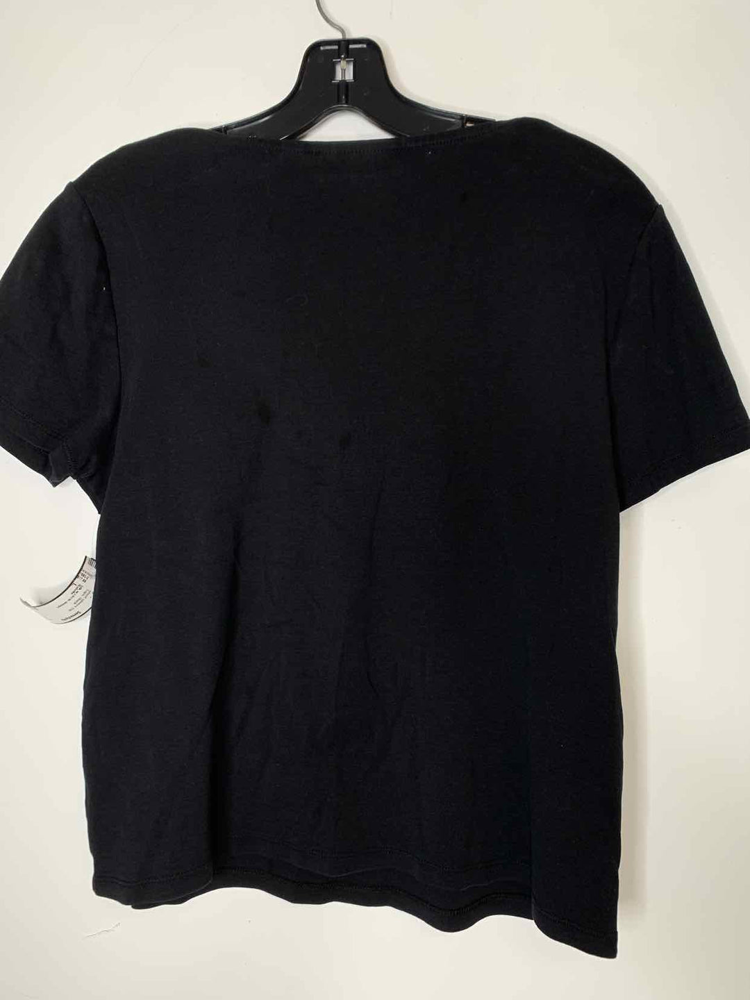 Rafella Women Size L Black short sleeve top