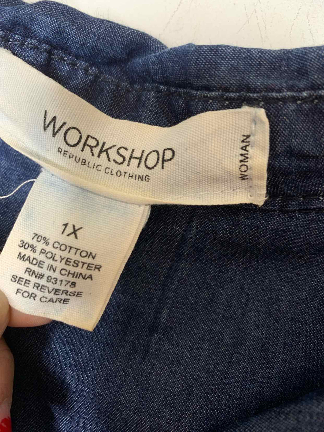 Workshop Women Size 1X denim long sleeve top