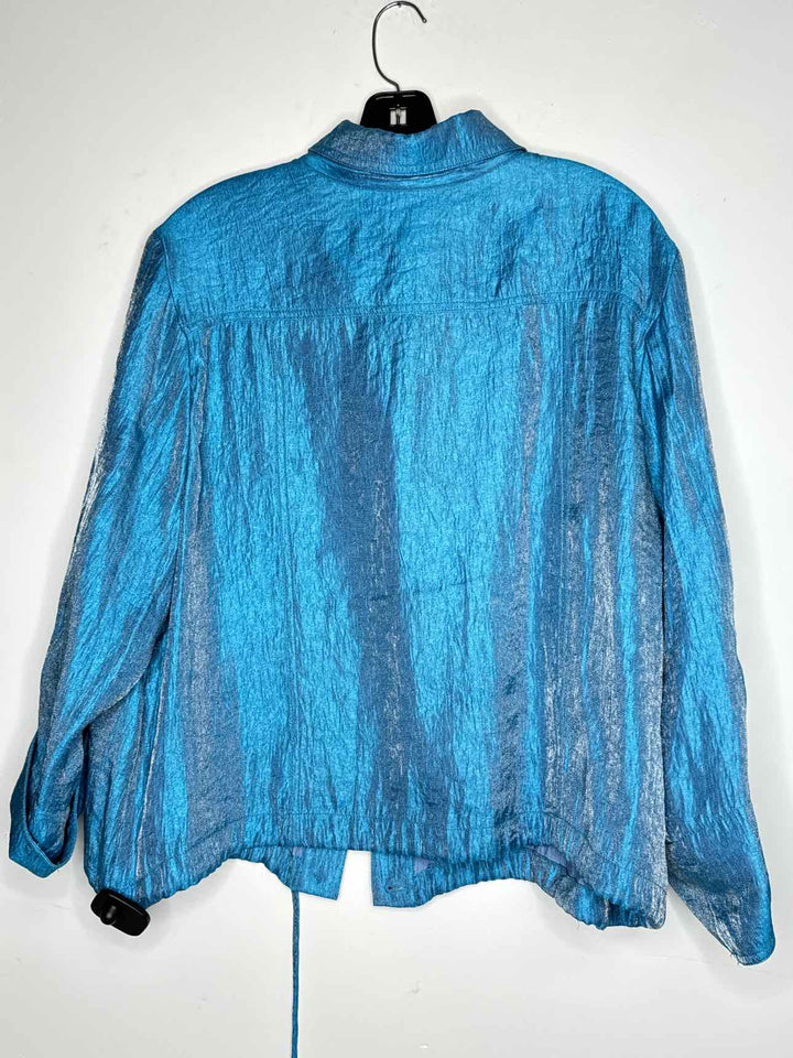 Hearts Of Palm Blue Women Size 18 jacket