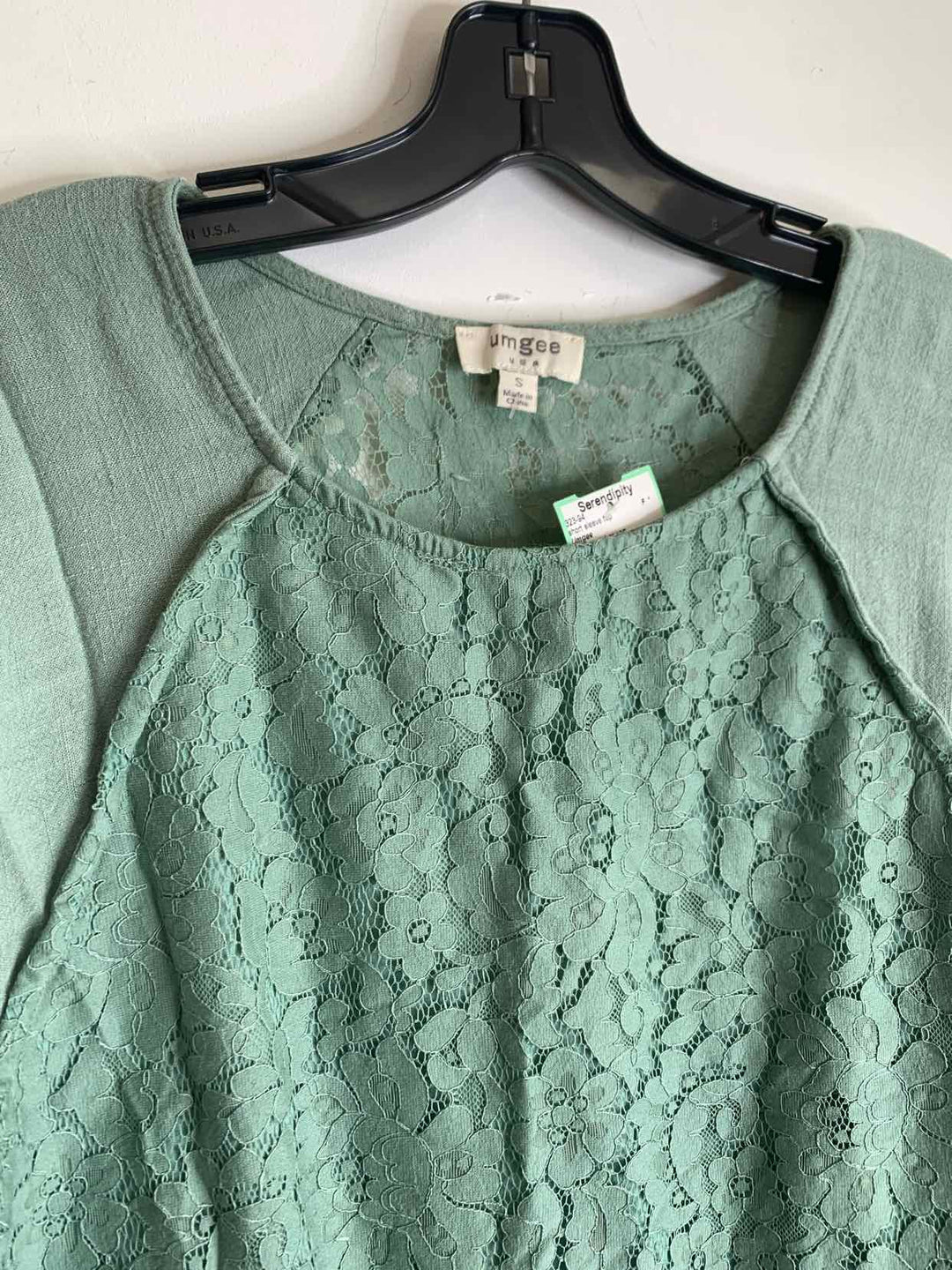 Umgee Women Size S mint green short sleeve top