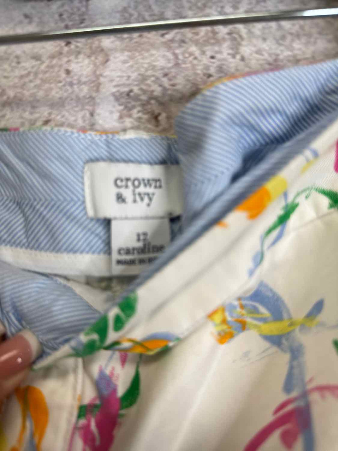 Crown & Ivy Size 12 White Pink skort
