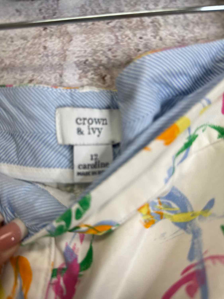 Crown & Ivy Size 12 White Pink skort