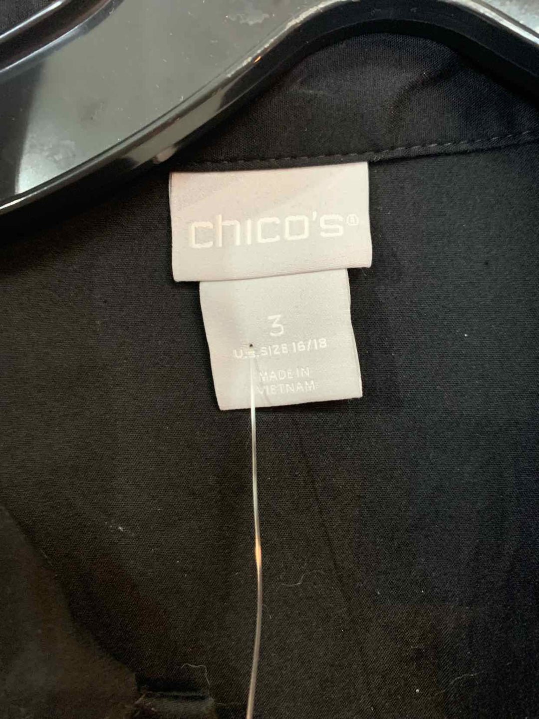 Chicos Women Size 3 Black long sleeve top