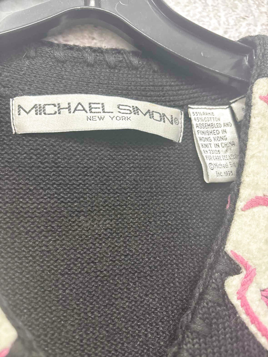 Michael Simon Size S Black and Pink sweater