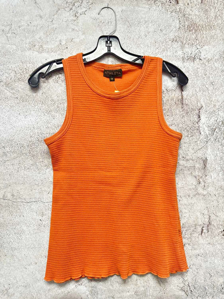 Athleta Size M Orange Scrolled sleeveless