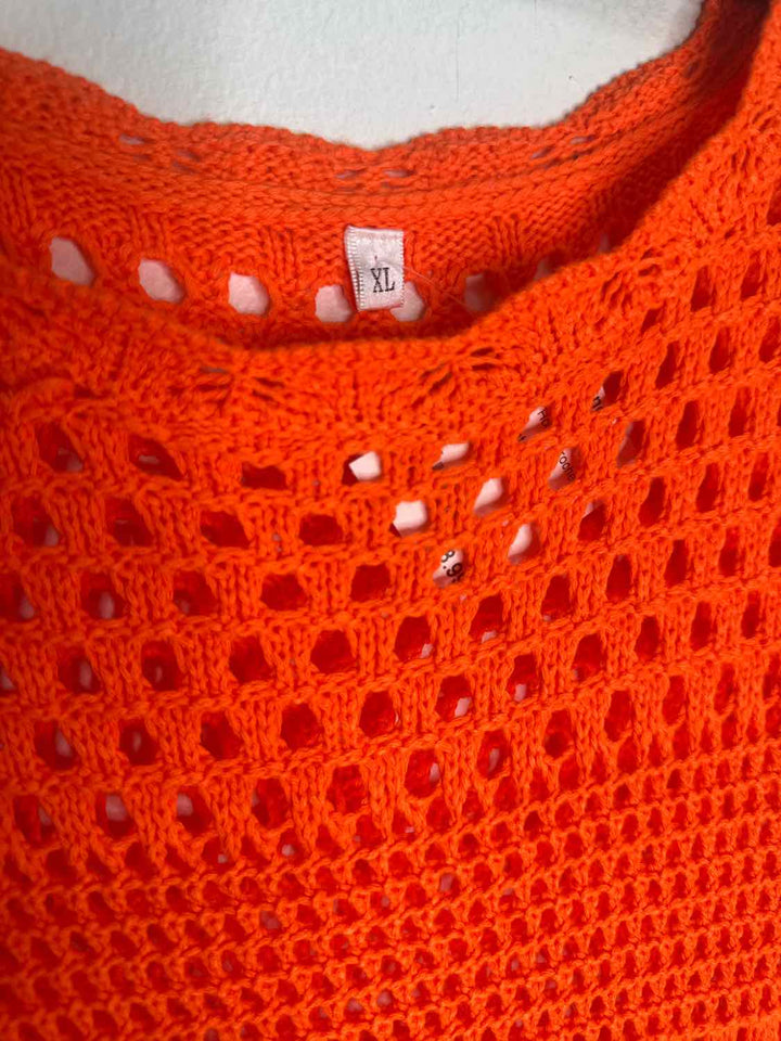 Size XL Orange Crochet cover-Up