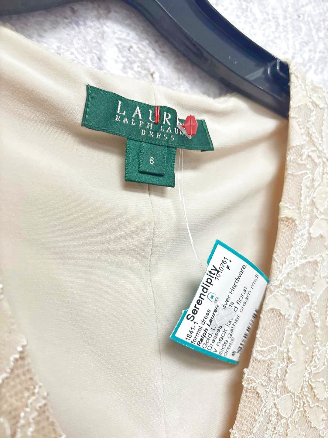 Ralph Lauren Size 6 Gold Silver Hardware formal dress