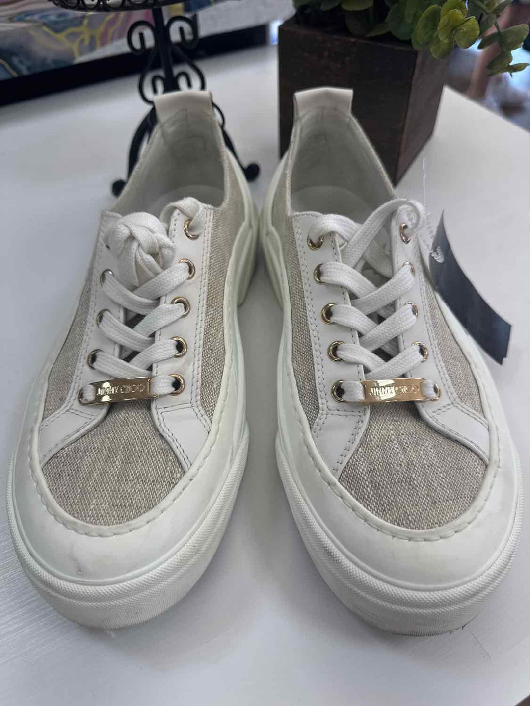 Jimmy Choo White W Shoe Size 38 athletic sneaker