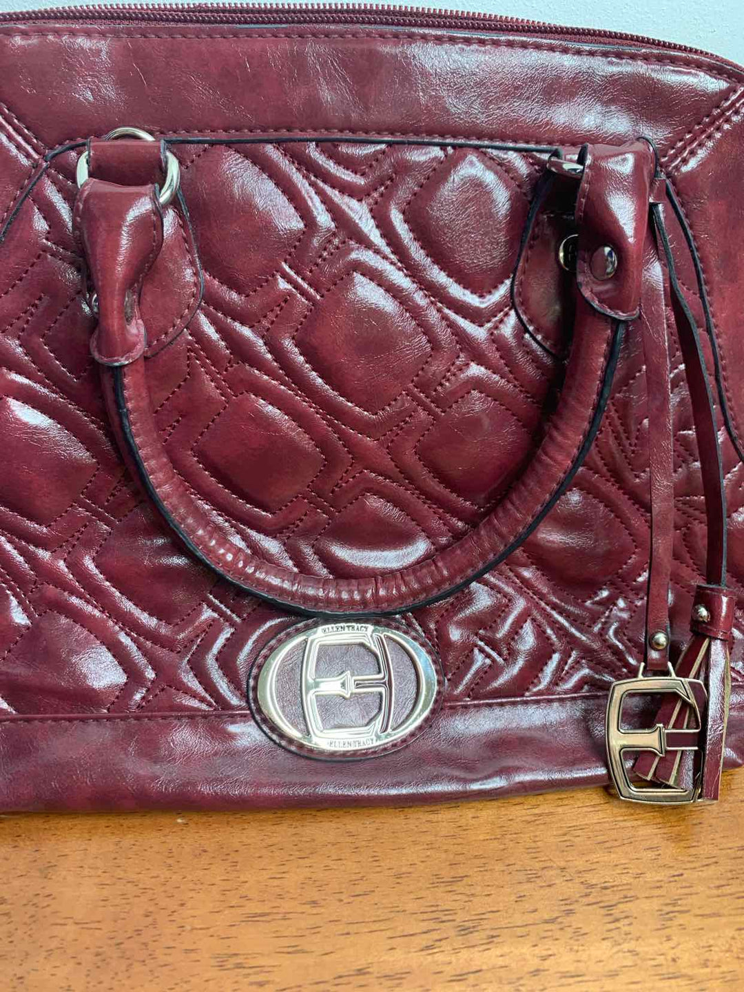 Ellen Tracy Burgundy shoulder bag