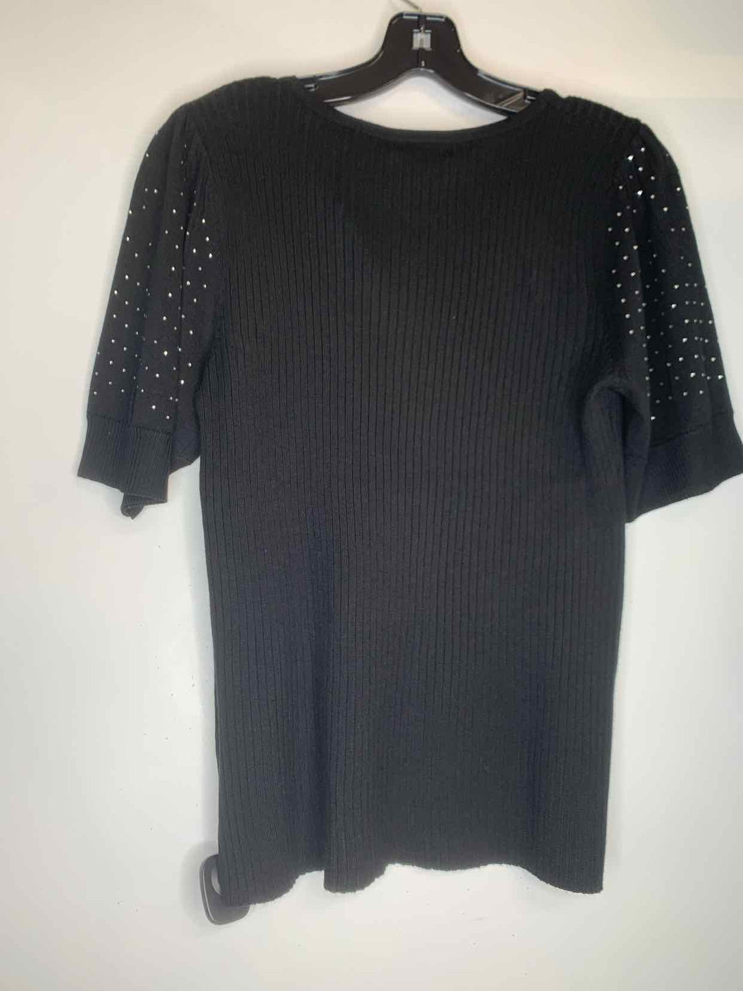 Tahari Women Size L Black short sleeve top