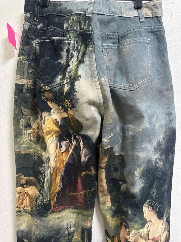 Size 30 Green City Scene Jeans