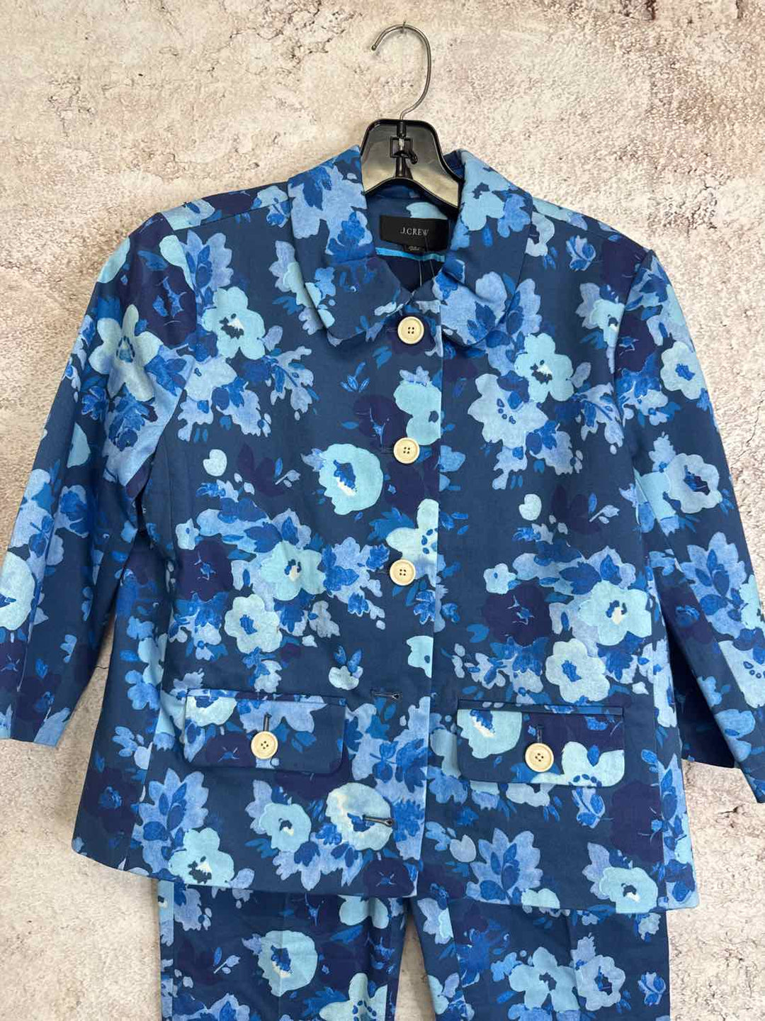 J Crew Size 00 Blue 2 piece suit
