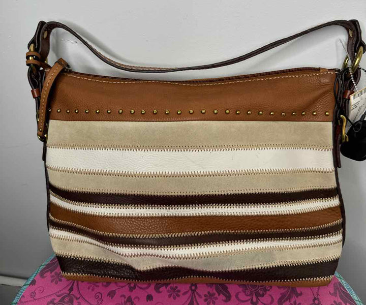 Fossil striped shoulder bag