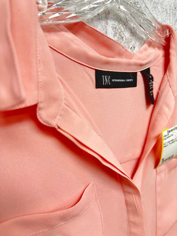 INC International Concepts Size M Peach Button Down long sleeve top