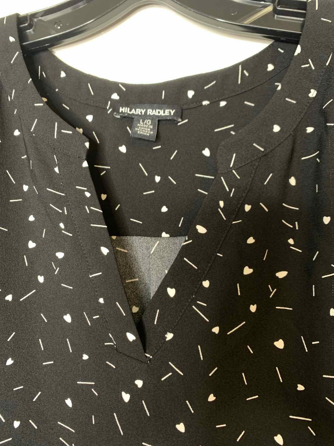 Hilary Radley Women Size L Black short sleeve top