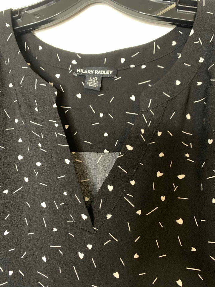 Hilary Radley Women Size L Black short sleeve top