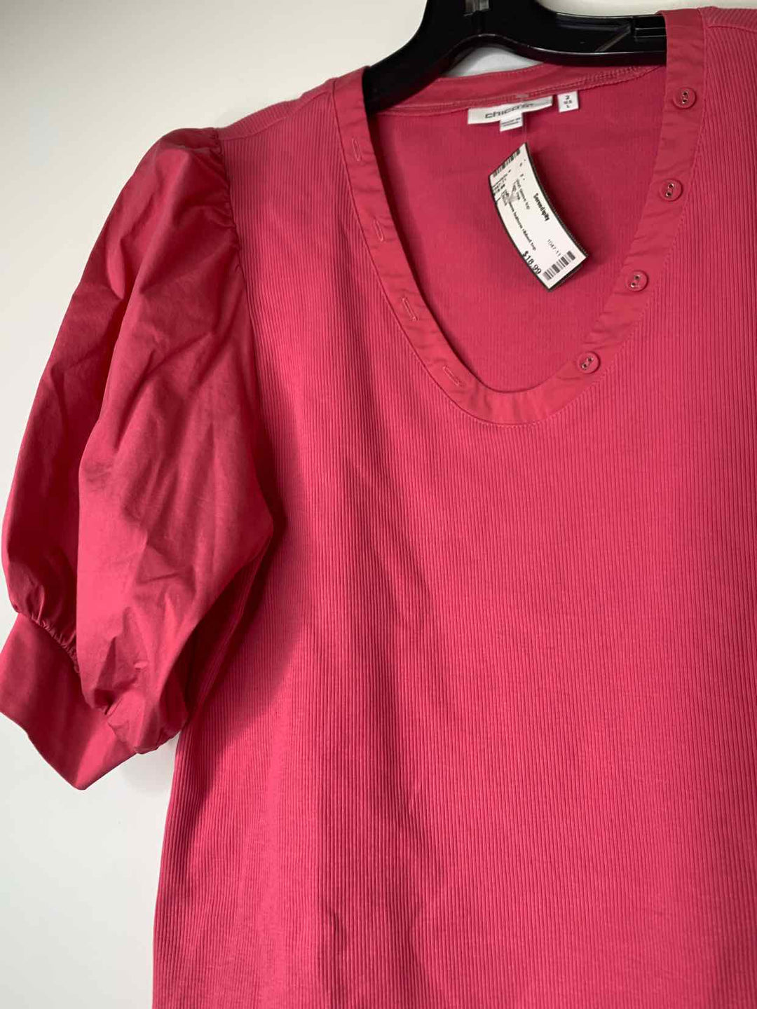 Chicos Women Size L Pink short sleeve top