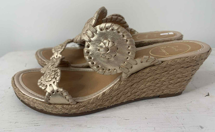 Jack Rogers gold W Shoe Size 7 wedge