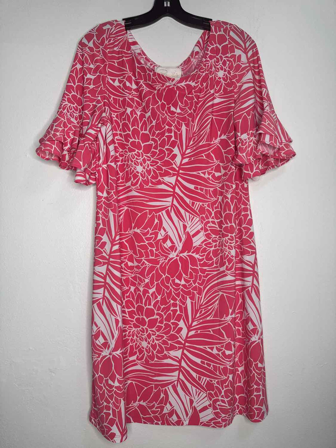 Pappagallo Size L Pink NWT White long sleeve dress