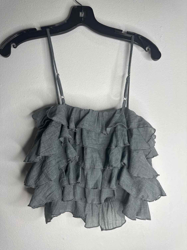 Miou Muse Size S Grey Crop Top spaghetti strap