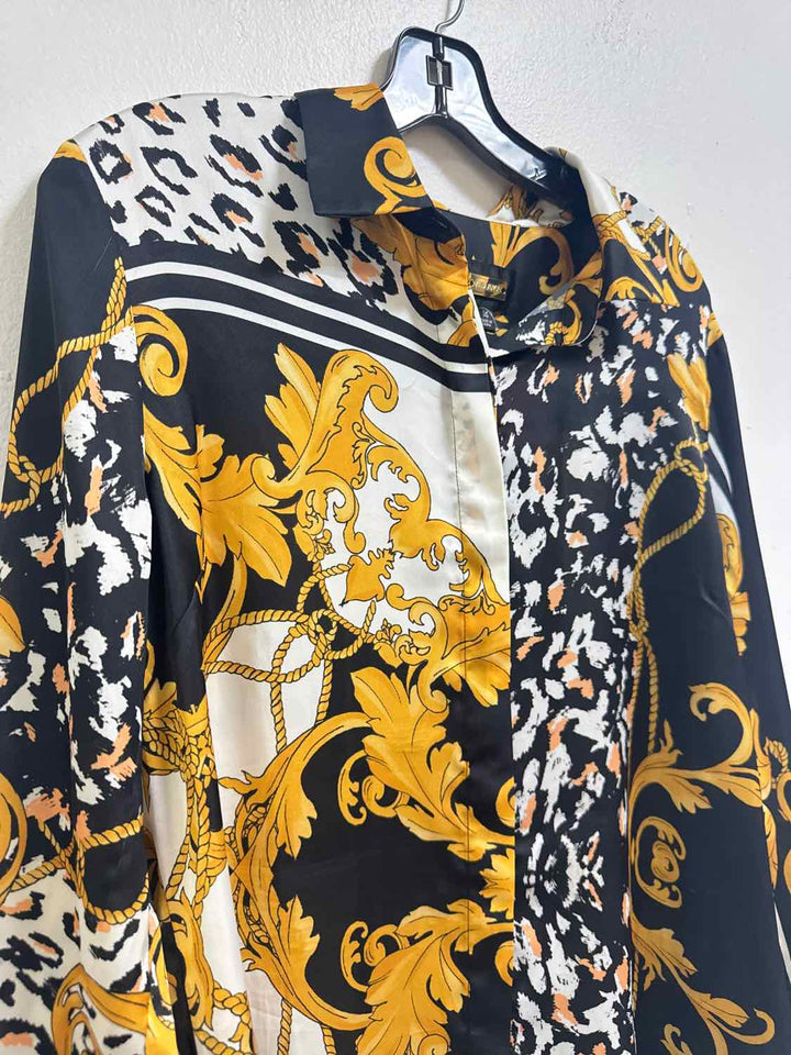 Alexia Admor Size 14 Gold Black long sleeve top