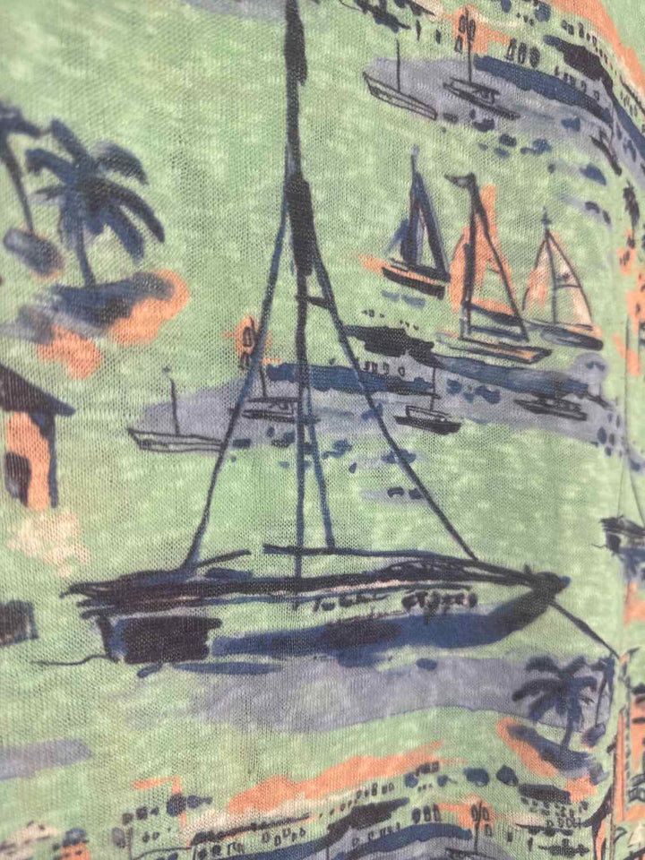 Coral Bay Size S Teal City Scene sleeveless