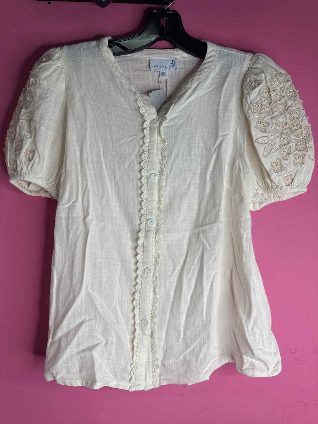 Cartolina Size XXS Cream NWT short sleeve top