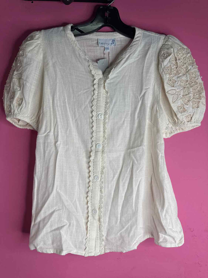Cartolina Size XXS Cream NWT short sleeve top
