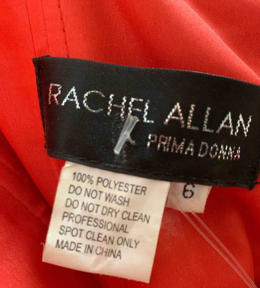 Women Size 6 Rachel Allan Red formal dress