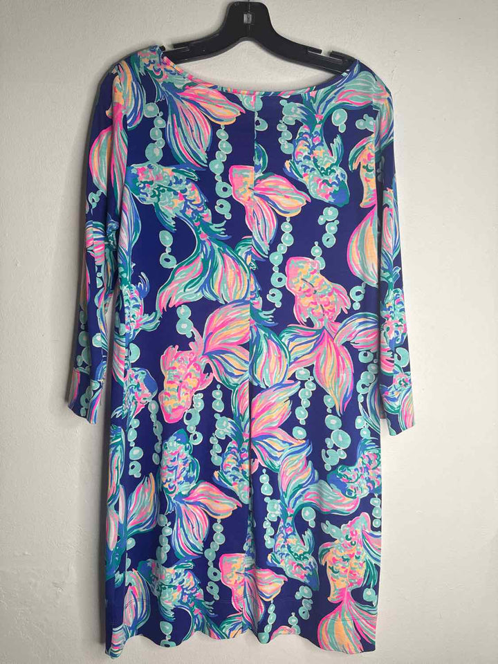Lilly Pulitzer Size M Blue Fish long sleeve dress