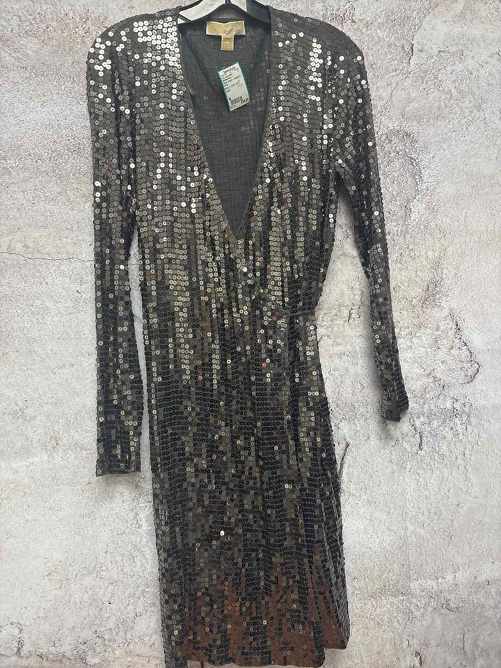 Michael Kors Size M Silver long sleeve dress