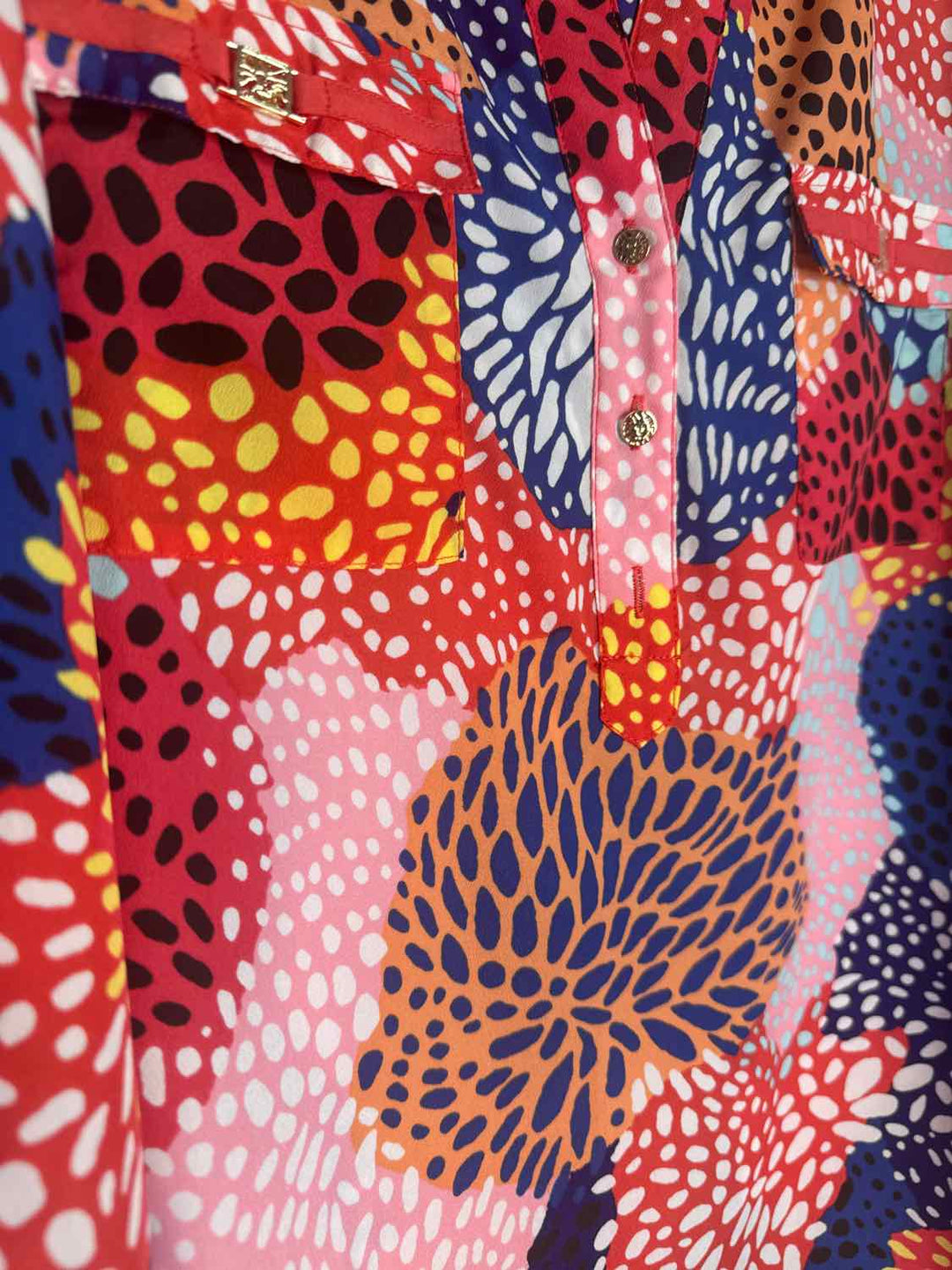 Anne Klein Size L Polk A Dot Multi Color long sleeve top