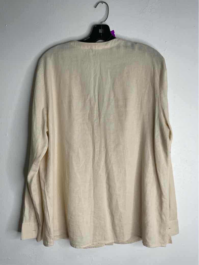 Calligraphie Size L Beige Button Down long sleeve top
