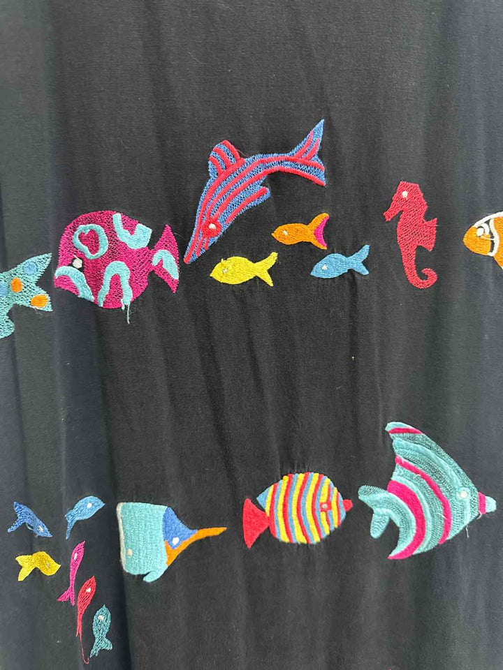 Michael Simon Size S Multi-Color Fish maxi sleeveless