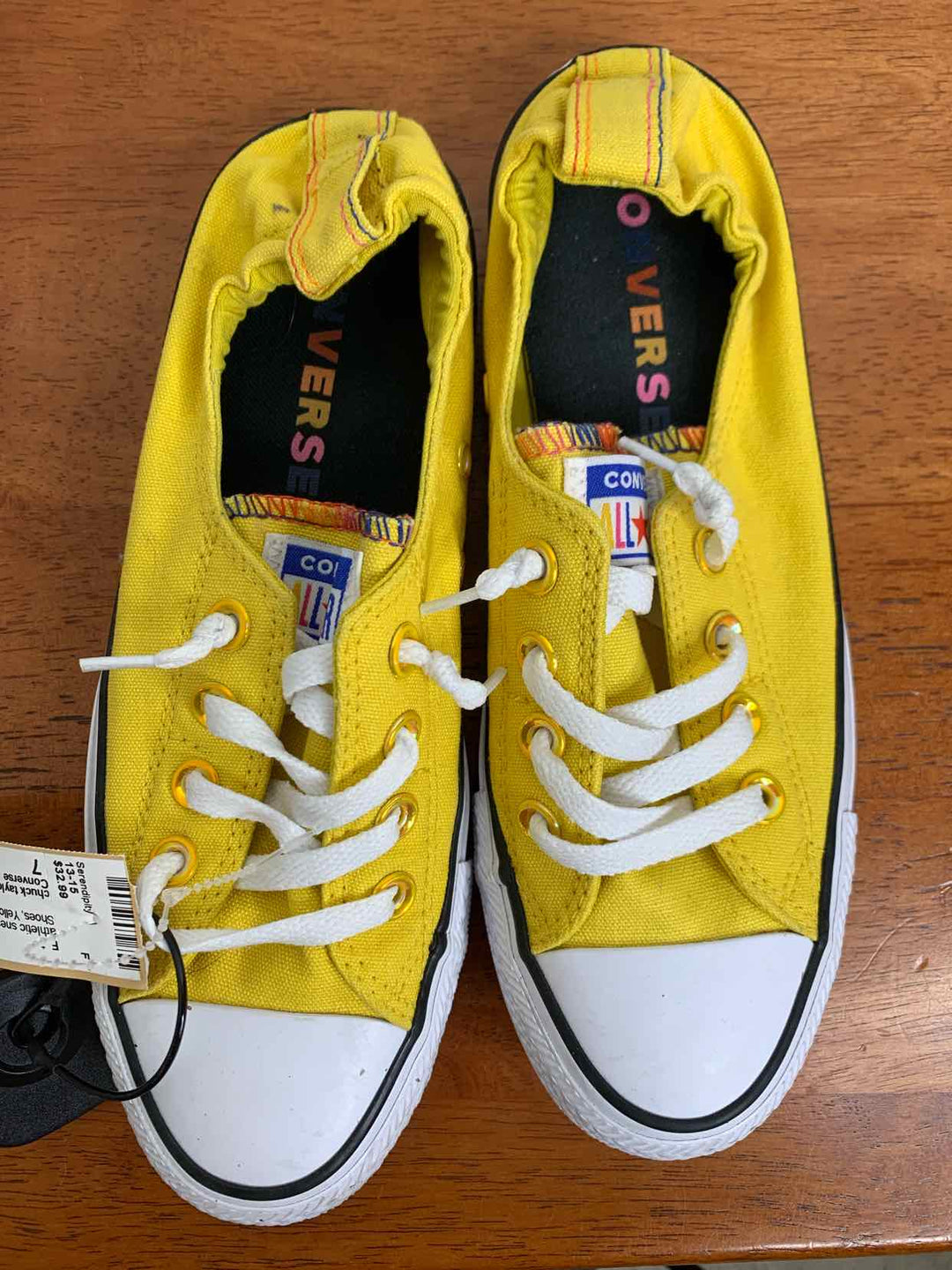 Converse Yellow W Shoe Size 7 athletic sneaker