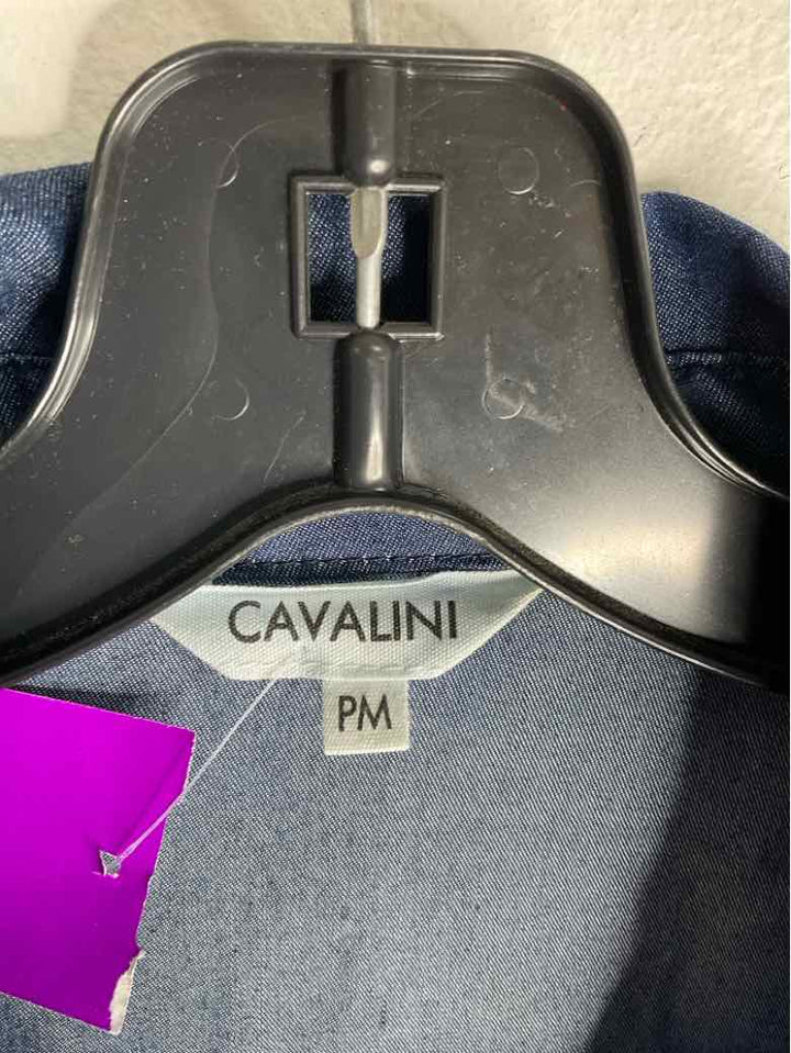 Cavalini Size PM Blue Button Down Studded long sleeve top