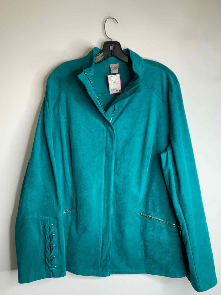 Chicos Teal Women Size 3 jacket